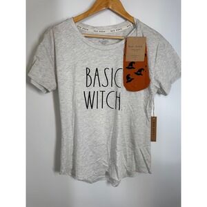 NWT Rae Dunn 'Basic Witch'‎ T-Shirt Hat Socks Halloween Womens Size M Tee Top